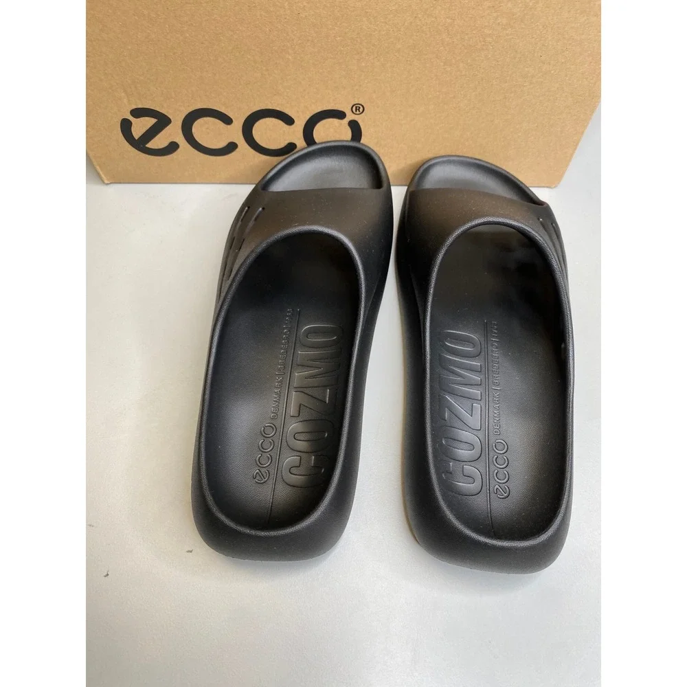 Ecco Cozmo E Black Slide Sandals Mens 1-1.5 Womens 4 EU 35